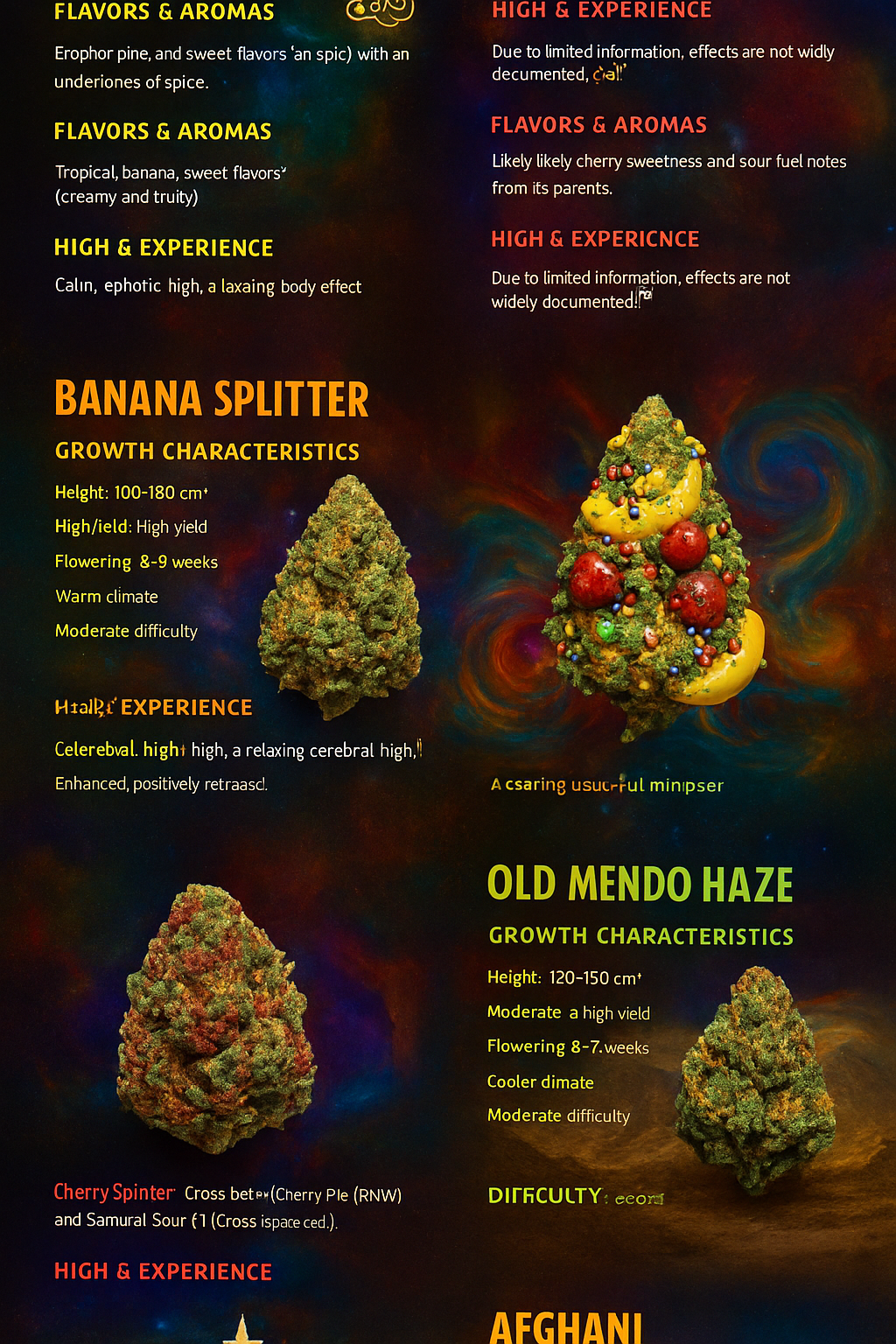 Banana Splitter cannabis bud decorated like a banana split dessert